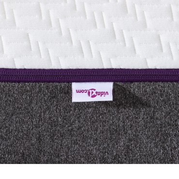 vidaXL Στρώμα Αφρού Μνήμης Μέτριο 180x200cm Λευκό και Γκρι 1 τεμ. - Διπλό
