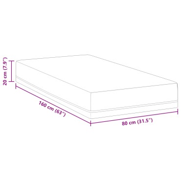 vidaXL Στρώμα Λευκό και Μπλε 80x160cm Ζακάρ ύφασμα 1 τεμ. - Μονό