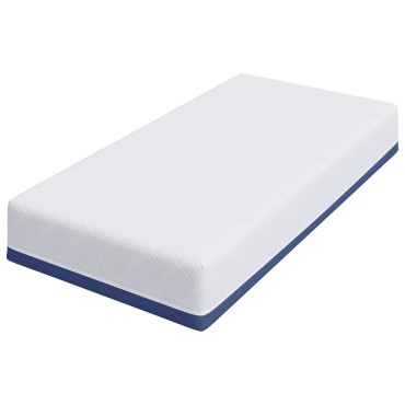 vidaXL Στρώμα Λευκό και Μπλε 80x160cm Ζακάρ ύφασμα 1 τεμ. - Μονό