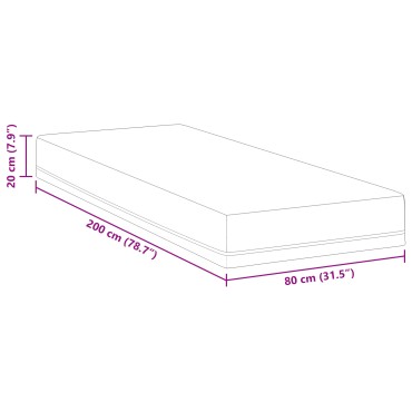 vidaXL Στρώμα Λευκό και Μπλε 80x200cm Ζακάρ ύφασμα 1 τεμ. - Μονό