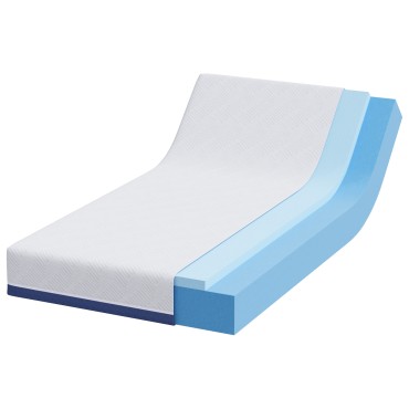 vidaXL Στρώμα Λευκό και Μπλε 90x190cm Ζακάρ ύφασμα 1 τεμ. - Μονό