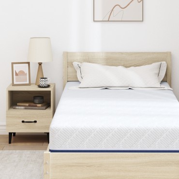 vidaXL Στρώμα Λευκό και Μπλε 100x200cm Ζακάρ ύφασμα 1 τεμ. - Μονό