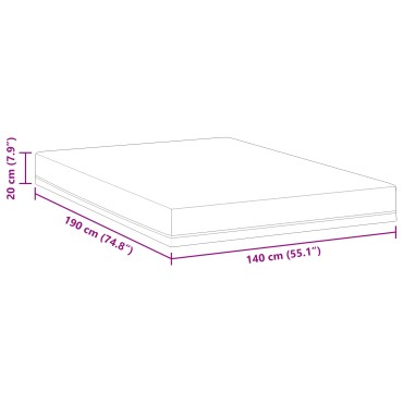 vidaXL Στρώμα Λευκό και Μπλε 140x190cm Ζακάρ ύφασμα 1 τεμ. - Διπλό