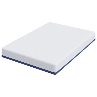 vidaXL Στρώμα Λευκό και Μπλε 140x190cm Ζακάρ ύφασμα 1 τεμ. - Διπλό