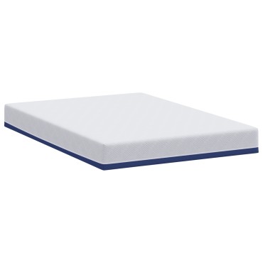 vidaXL Στρώμα Λευκό και Μπλε 140x190cm Ζακάρ ύφασμα 1 τεμ. - Διπλό