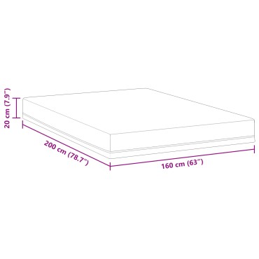 vidaXL Στρώμα Λευκό και Μπλε 160x200cm Ζακάρ ύφασμα 1 τεμ. - Διπλό