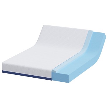 vidaXL Στρώμα Λευκό και Μπλε 160x200cm Ζακάρ ύφασμα 1 τεμ. - Διπλό