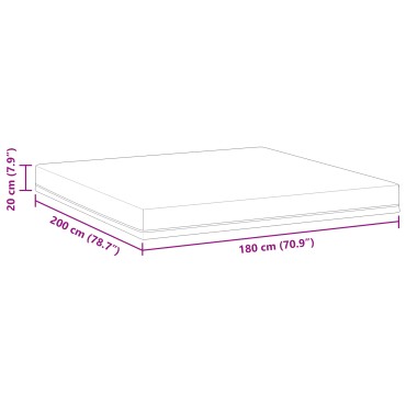 vidaXL Στρώμα Λευκό και Μπλε 180x200cm Ζακάρ ύφασμα 1 τεμ. - Διπλό