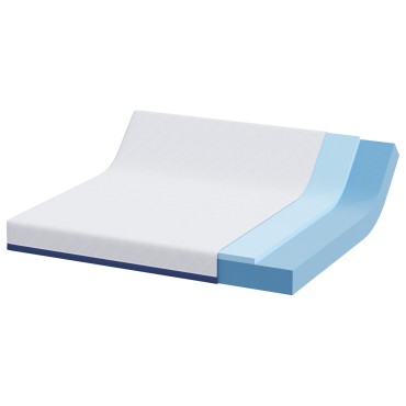 vidaXL Στρώμα Λευκό και Μπλε 180x200cm Ζακάρ ύφασμα 1 τεμ. - Διπλό
