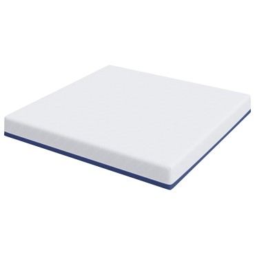 vidaXL Στρώμα Λευκό και Μπλε 180x200cm Ζακάρ ύφασμα 1 τεμ. - Διπλό