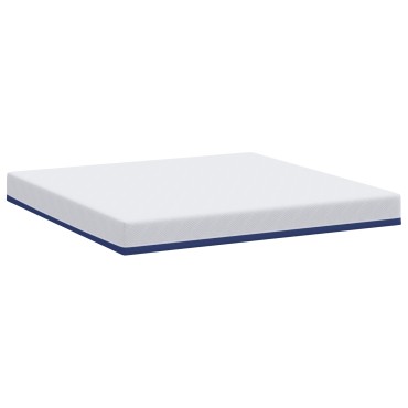vidaXL Στρώμα Λευκό και Μπλε 180x200cm Ζακάρ ύφασμα 1 τεμ. - Διπλό