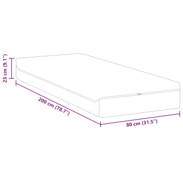 vidaXL Στρώμα Λευκό και Γκρι 80x200cm Ζακάρ ύφασμα 1 τεμ. - Μονό