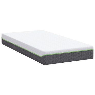 vidaXL Στρώμα Λευκό και Γκρι 100x200cm Ζακάρ ύφασμα 1 τεμ. - Μονό