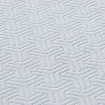 vidaXL Στρώμα Λευκό και Γκρι 100x200cm Ζακάρ ύφασμα 1 τεμ. - Μονό