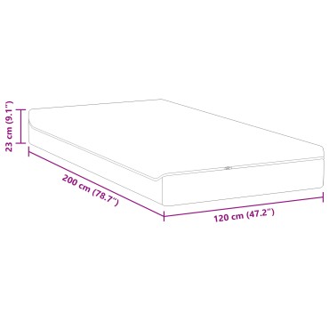 vidaXL Στρώμα Λευκό και Γκρι 120x200cm Ζακάρ ύφασμα 1 τεμ. - Μονό
