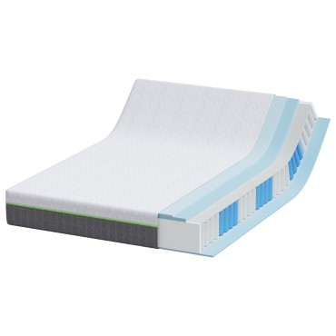 vidaXL Στρώμα Λευκό και Γκρι 140x190cm Ζακάρ ύφασμα 1 τεμ. - Διπλό