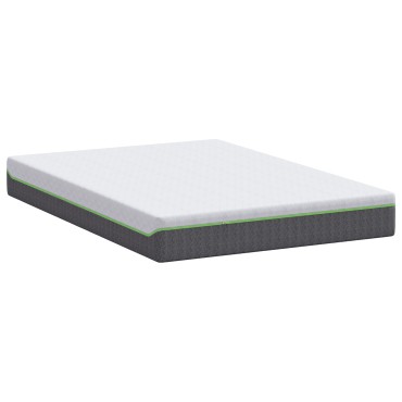 vidaXL Στρώμα Λευκό και Γκρι 140x190cm Ζακάρ ύφασμα 1 τεμ. - Διπλό
