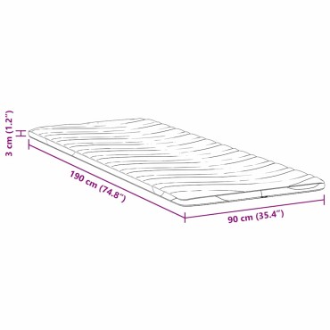 vidaXL Στρώμα επικάλυψης Λευκό 90 x 190 cm Υφασμα Πλεκτό