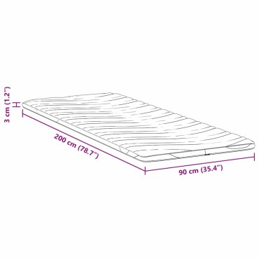 vidaXL Στρώμα επικάλυψης Λευκό 90 x 200 cm Υφασμα Πλεκτό