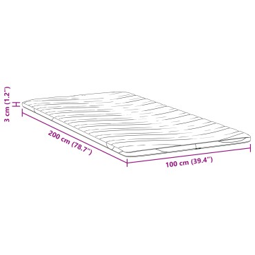 vidaXL Στρώμα επικάλυψης Λευκό 100 x 200 cm Υφασμα Πλεκτό