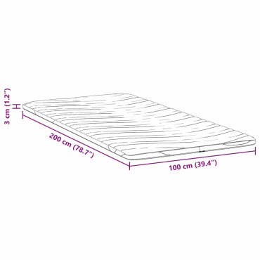 vidaXL Στρώμα επικάλυψης Λευκό 100 x 200 cm Υφασμα Πλεκτό