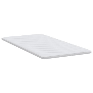 vidaXL Στρώμα επικάλυψης Λευκό 120 x 200 cm Υφασμα Πλεκτό