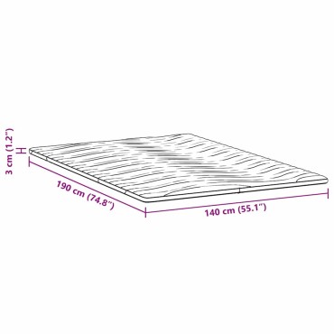 vidaXL Στρώμα επικάλυψης Λευκό 140 x 190 cm Υφασμα Πλεκτό