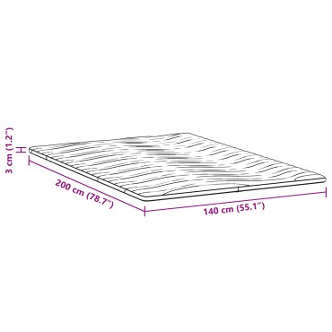 vidaXL Στρώμα επικάλυψης Λευκό 140 x 200 cm Υφασμα Πλεκτό