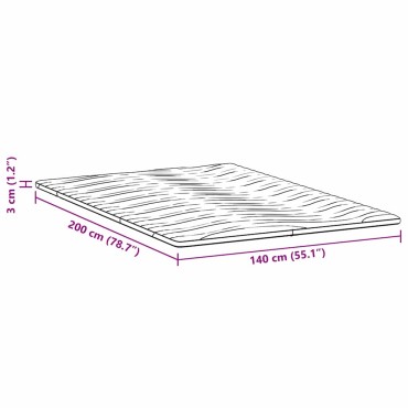 vidaXL Στρώμα επικάλυψης Λευκό 140 x 200 cm Υφασμα Πλεκτό