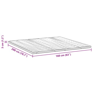 vidaXL Στρώμα επικάλυψης Λευκό 160 x 200 cm Υφασμα Πλεκτό