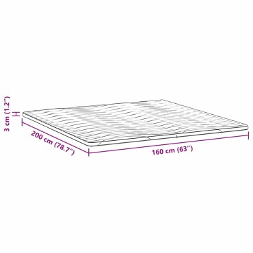 vidaXL Στρώμα επικάλυψης Λευκό 160 x 200 cm Υφασμα Πλεκτό
