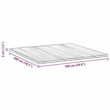 vidaXL Στρώμα επικάλυψης Λευκό 180 x 200 cm Υφασμα Πλεκτό