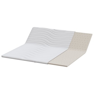 vidaXL Στρώμα επικάλυψης Λευκό 180 x 200 cm Υφασμα Πλεκτό