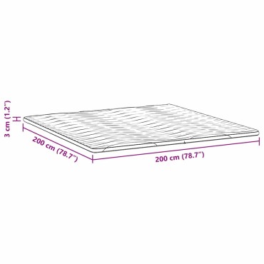 vidaXL Στρώμα επικάλυψης Λευκό 200 x 200 cm Υφασμα Πλεκτό