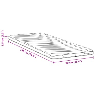 vidaXL Στρώμα επικάλυψης Λευκό 90 x 190 cm Υφασμα Πλεκτό