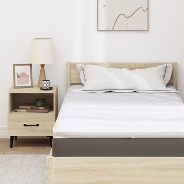vidaXL Στρώμα επικάλυψης Λευκό 90 x 190 cm Υφασμα Πλεκτό