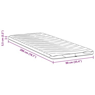 vidaXL Στρώμα επικάλυψης Λευκό 90 x 200 cm Υφασμα Πλεκτό