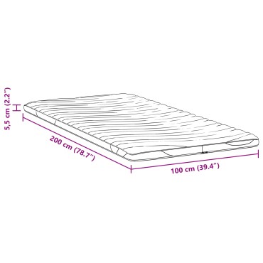 vidaXL Στρώμα επικάλυψης Λευκό 100 x 200 cm Υφασμα Πλεκτό