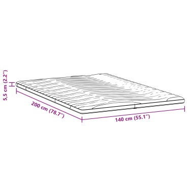 vidaXL Στρώμα επικάλυψης Λευκό 140 x 200 cm Υφασμα Πλεκτό