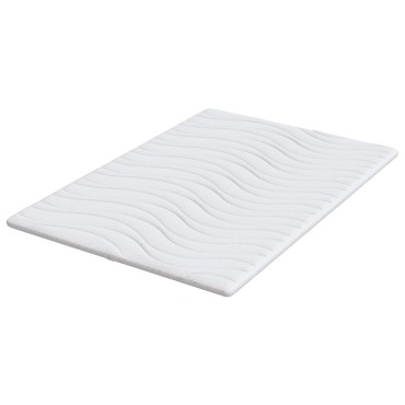 vidaXL Στρώμα επικάλυψης Λευκό 140 x 200 cm Υφασμα Πλεκτό