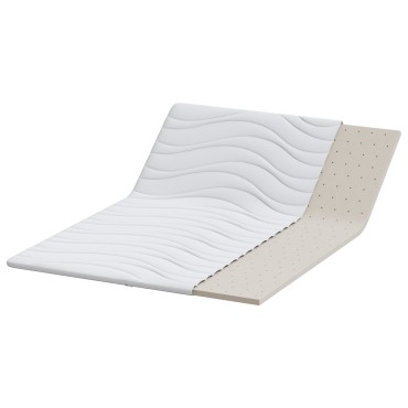 vidaXL Στρώμα επικάλυψης Λευκό 160 x 200 cm Υφασμα Πλεκτό