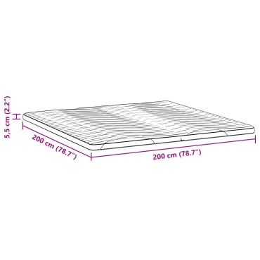 vidaXL Στρώμα επικάλυψης Λευκό 200 x 200 cm Υφασμα Πλεκτό