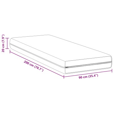 vidaXL Στρώμα με Στρώση Καρύδας Μέτρια σκληρό 90x200cm Λευκό 1 τεμ. - Μονό