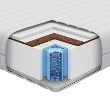 vidaXL Στρώμα με Στρώση Καρύδας Μέτρια σκληρό 100x200cm Λευκό 1 τεμ. - Μονό