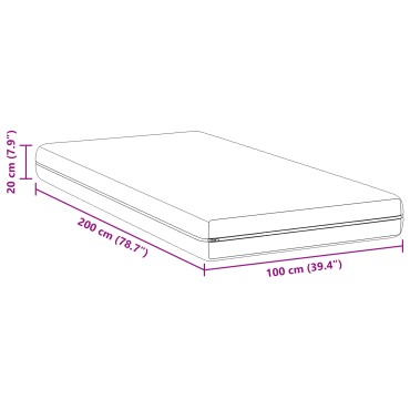 vidaXL Στρώμα με Στρώση Καρύδας Μέτρια σκληρό 100x200cm Λευκό 1 τεμ. - Μονό