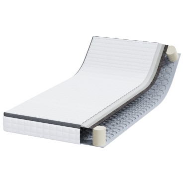 vidaXL Στρώμα Μέτρια μαλακό 90x200cm Λευκό και Γκρι 1 τεμ. - Μονό