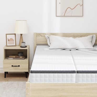 vidaXL Στρώμα 2 τεμ. Μέτρια μαλακό 60x200cm Λευκό και Γκρι - Μονό