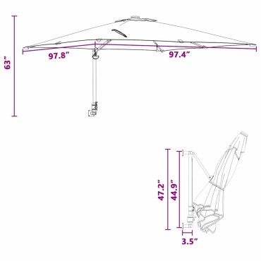 vidaXL Ομπρέλα Κήπου Βεραμάν Κόκκινο 248,5 x 247,5 x 160 εκ.