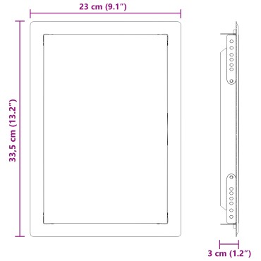 vidaXL Πάνελ Πρόσβασης Λευκό 33,5 x 23 x 3 cm Ατσάλι