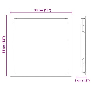 vidaXL Πάνελ Πρόσβασης Λευκό 33 x 33 x 3 cm Ατσάλι